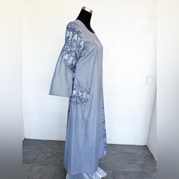 Ikat Studio Custom Printed Butterfly Traditional Indian Maxi Dress Plus Size XXL - Picture 3 of 8